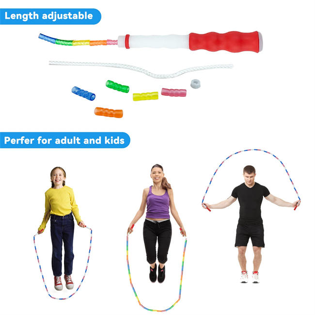 Jump Rope | Soft Beaded Jump Rope & Skipping Rope & Speed Rope adjustable for Kids Toddler Boys Girls Women Fitness Training Workout, 9 Feet 2 Pack